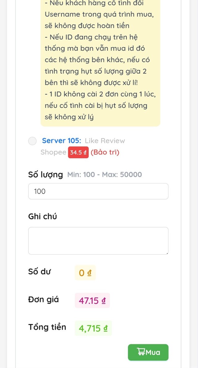 Quy trình tăng like kênh shopee - Bước 4
